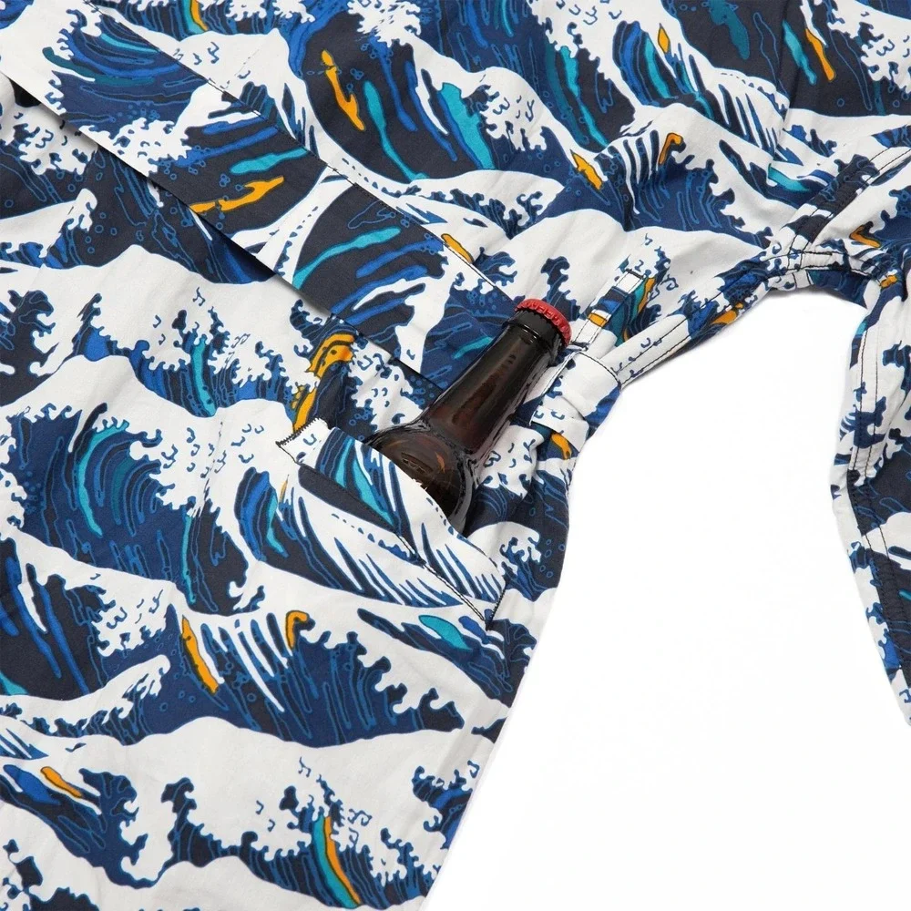 Mens El Garibaldi Robe California Cowboy Cortes Blue Waves Poolside Luxury S/M